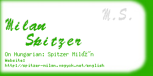 milan spitzer business card